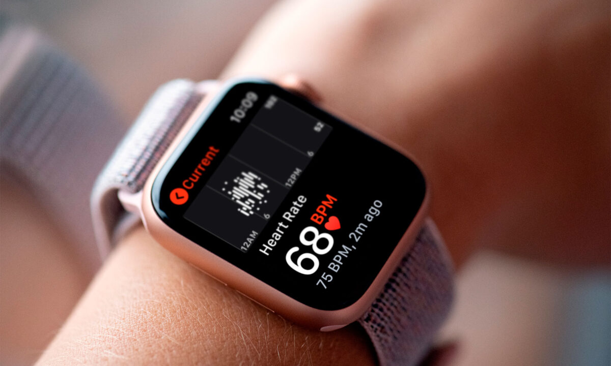 Smartwatch showing heart rate variability and gut health metrics.